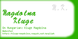 magdolna kluge business card